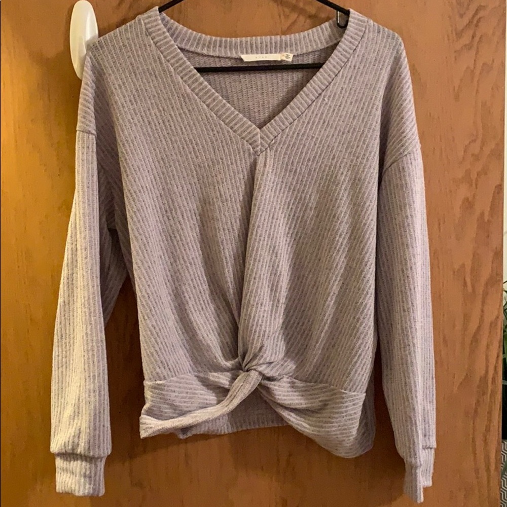 Lavender cropped light sweater